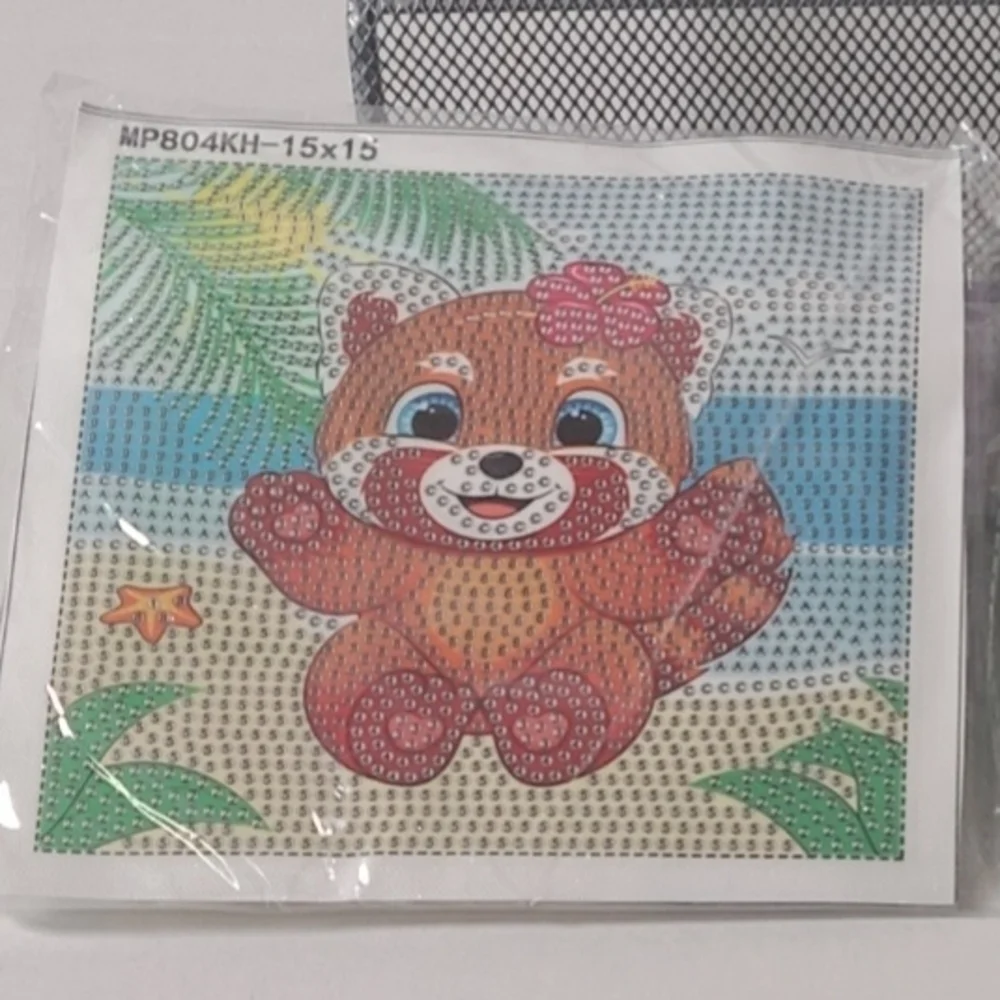 Kids Diamond Art 2 Pack NWOB Raccoon And Hippo Age 8 And Up 6 X 6 New